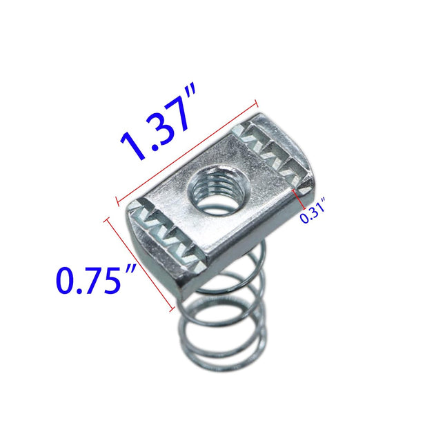 (100) Strut Channel Nuts 3/8-16 Spring Channel Nuts with Zinc Electroplate Finish Long Spring Nuts Great – product detail