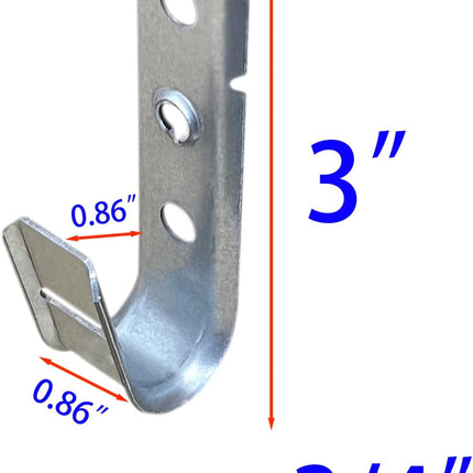 Xadnitu Cable Support J Hook, 3/4" Heavy Duty Metal Wire Cable Support J-Hook Hangers for Attaching Wall Mounting to Vertical Surfaces (25 Pack)
