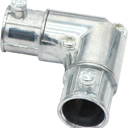 Xadnitu 10 Pieces 1/2" EMT to EMT 90 Degree Connector, Inside Corner Pulling Elbows, Metallic Die-Cast Capped Coupling Conduit Fitting for Factory, Garden Pipes