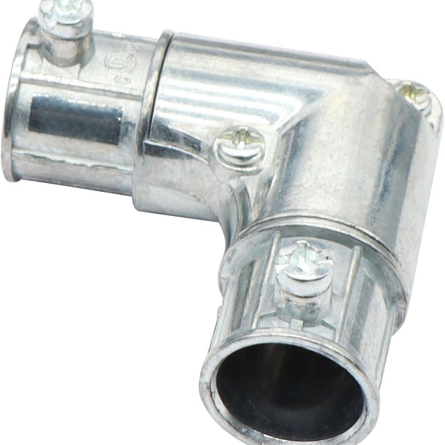 Xadnitu 10 Pieces 1/2" EMT to EMT 90 Degree Connector, Inside Corner Pulling Elbows, Metallic Die-Cast Capped Coupling Conduit Fitting for Factory, Garden Pipes