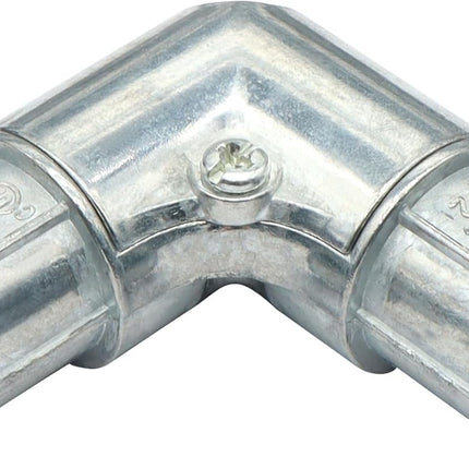 Xadnitu 10 Pieces 1/2" EMT to EMT 90 Degree Connector, Inside Corner Pulling Elbows, Metallic Die-Cast Capped Coupling Conduit Fitting for Factory, Garden Pipes