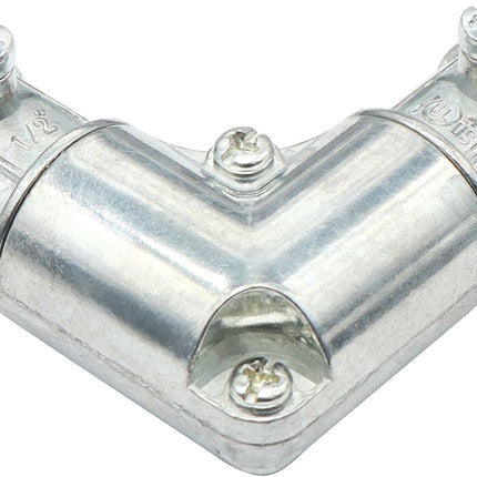Xadnitu 10 Pieces 1/2" EMT to EMT 90 Degree Connector, Inside Corner Pulling Elbows, Metallic Die-Cast Capped Coupling Conduit Fitting for Factory, Garden Pipes