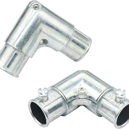 Xadnitu 10 Pieces 1/2" EMT to EMT 90 Degree Connector, Inside Corner Pulling Elbows, Metallic Die-Cast Capped Coupling Conduit Fitting for Factory, Garden Pipes