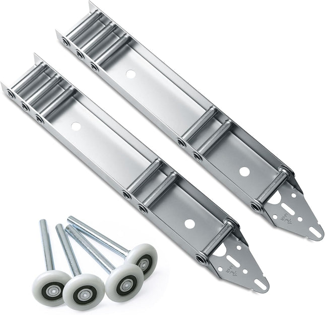 Xadnitu Heavy Duty Garage Door Quick Turn Top Fixture Brackets with Quiet Nylon Rollers for