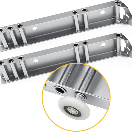 Xadnitu Heavy Duty Garage Door Quick Turn Top Fixture Brackets with Quiet Nylon Rollers for Residential Garage Doors Operation, Replacement and Connection