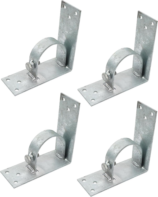 Xadnitu 4 Pieces Chain Link Fence Wood to Metal Posts Corner Adapter Galvanized Steel Bracket for 2-1/2