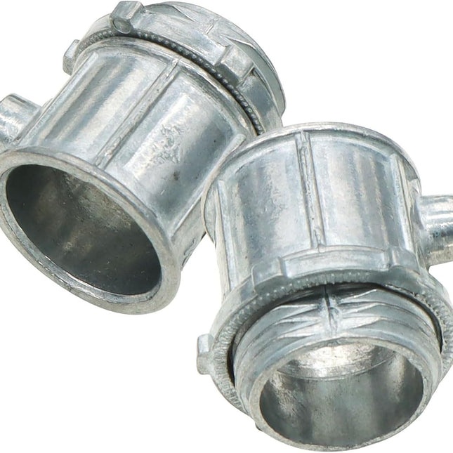 Xadnitu 25 Pieces 1/2" EMT Connectors, Set Screw Type Zinc Die-Cast Conduit Fitting for Electrical Box and Metal Enclosure Connection