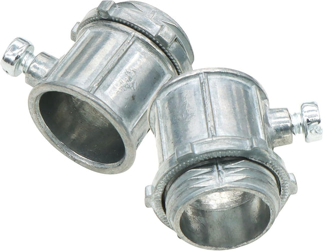 Xadnitu 25 Pieces 1/2 EMT Connectors Set Screw Type Zinc Die-Cast Conduit Fitting for Electrical Box and