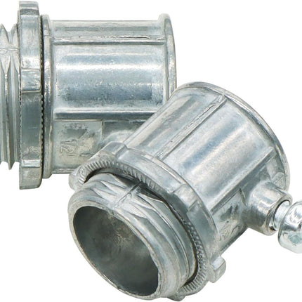 Xadnitu 25 Pieces 1/2" EMT Connectors, Set Screw Type Zinc Die-Cast Conduit Fitting for Electrical Box and Metal Enclosure Connection