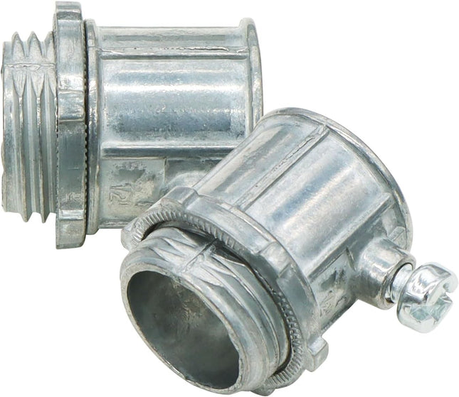 Xadnitu 25 Pieces 1/2 EMT Connectors Set Screw Type Zinc Die-Cast Conduit Fitting for Electrical Box and – product detail