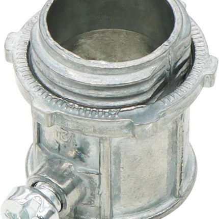Xadnitu 25 Pieces 1/2" EMT Connectors, Set Screw Type Zinc Die-Cast Conduit Fitting for Electrical Box and Metal Enclosure Connection