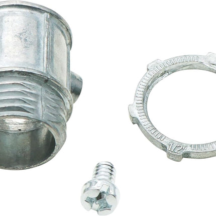 Xadnitu 25 Pieces 1/2" EMT Connectors, Set Screw Type Zinc Die-Cast Conduit Fitting for Electrical Box and Metal Enclosure Connection