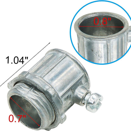 Xadnitu 25 Pieces 1/2" EMT Connectors, Set Screw Type Zinc Die-Cast Conduit Fitting for Electrical Box and Metal Enclosure Connection