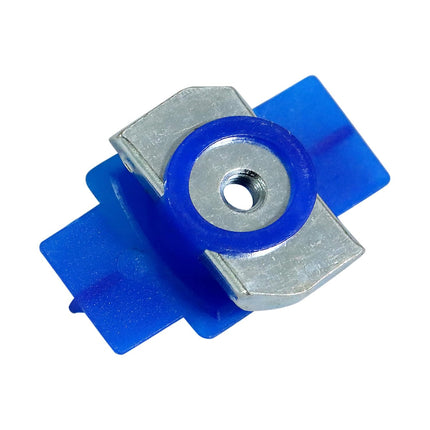 Xadnitu 100 Pieces 1/4"-20 Strut Channel Cone Nuts with Nylon Blue Tab, Thickened Unistrut Squeeze Nuts for Strut Channel Support, Solar Panel Mounting System