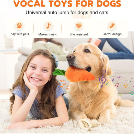 2026 New Dog Toys with Squeaker and Crinkle, Upgrade Indestructible Plush Dog Toy for Aggressive Chewers, Suitable for Large Medium Small Dogs (Radish A)