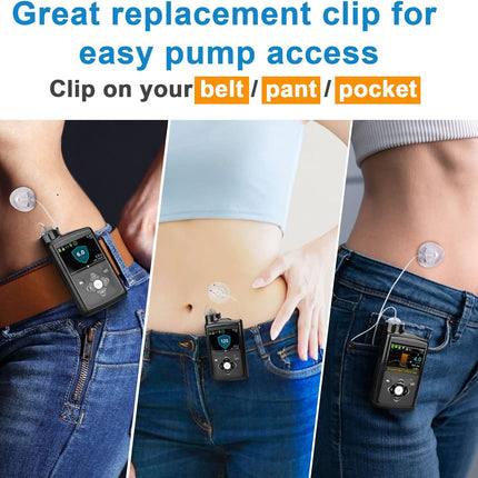 iGuerburn 2Pcs Insulin Belt Clip for Medtronic MiniMed 670G 770G 780G 630G 640G Insulin Pumps, Medtronic 780G Accessories for Diabetic (Black)