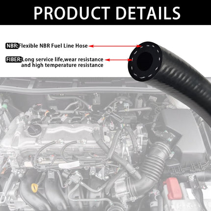 3/4 Inch(19mm) ID Fuel Line Hose Ph Lock NBR Rubber Hose Line 300PSI for Automotive Engines Systems (5FT)