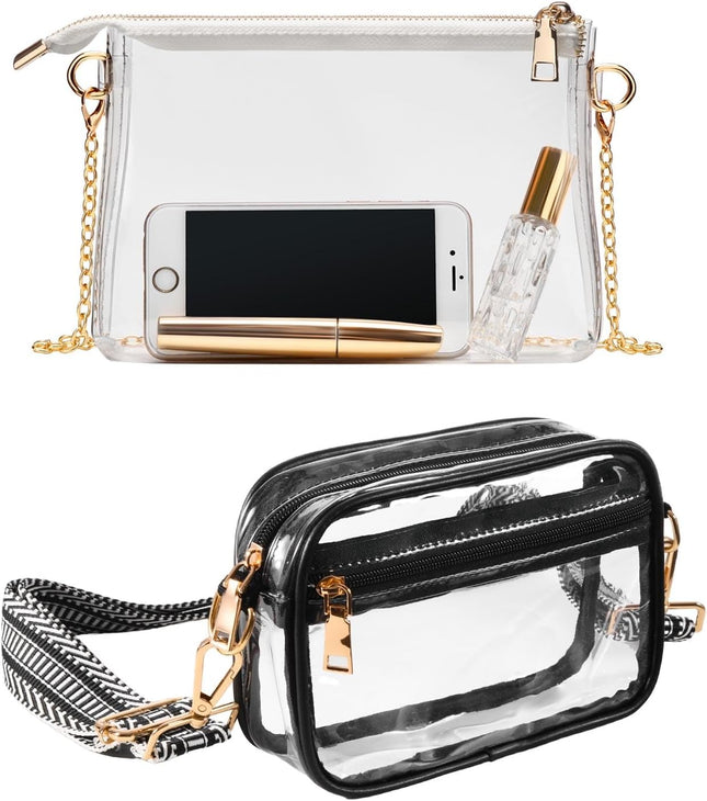 Clear Purse for Women Stadium Approved Plus Clear Crossbody Bag Stadium Approved V1258-DP02-F-339