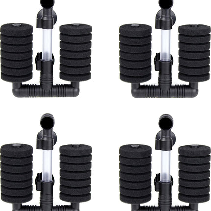 4 Pack Double Bio Sponge Filter, for Fry, Betta, Shrimp, Nano, Aquarium Fish Tank