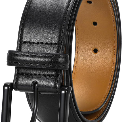 Men Genuine Leather Belt Mens Dress Belt Pin Buckle for Jeans Pants