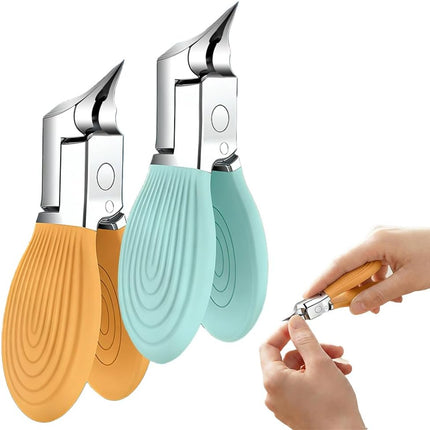 Wide Jaw Opening Anti-Splash Slanted Nail Clipper, Curved Blades for Ingrown & Thick Nails, Ergonomic Fingernail Toenail Clippers for Home e (Comb)