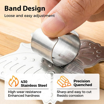 Stainless Steel Finger Guard, 2026 Upgrade Finger Protector for Cutting, Cute Butterfly & Bear Styles Safe Slicing Tool for Chopping Dicing Kitchen Food Prep (Butterfly-2PCS)