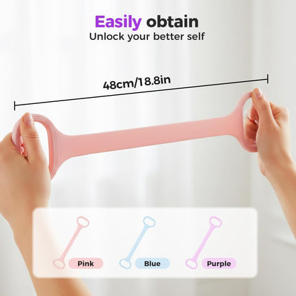 Figure 8 Resistance Bands for Women & Men - 35LB Silicone Pull Rope with Non-Slip Handles, Home Gym Yoga Equipment for Shoulder Back Arm