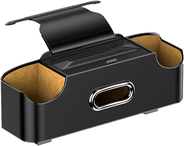 Car Backseat Organizer 3-in-1 Multifunctional Car Back Seat Storage Box with Drink Cup Holder Tissue Box
