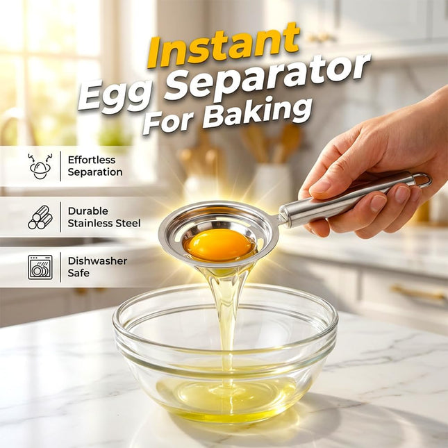 Egg Yolk Separator Stainless Steel Egg Yolk Separation Tool Egg Sifting Filter Divider with Hook for – product detail