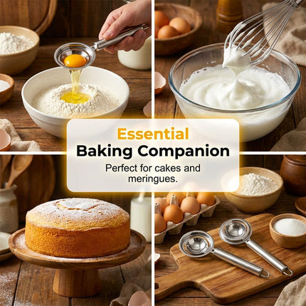 Egg Yolk Separator, Stainless Steel Egg Yolk Separation Tool, Egg Sifting Filter Divider with Hook for Baking & Cooking Kitchen Gadget (1PC)
