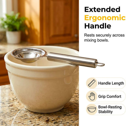 Egg Yolk Separator, Stainless Steel Egg Yolk Separation Tool, Egg Sifting Filter Divider with Hook for Baking & Cooking Kitchen Gadget (1PC)