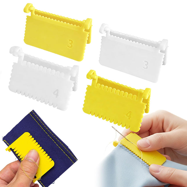4Pcs Clip-On Sewing Edge Guide Hand Edge Stitch Lock and Sewing Gauge for Even Stitches Quilting Templates