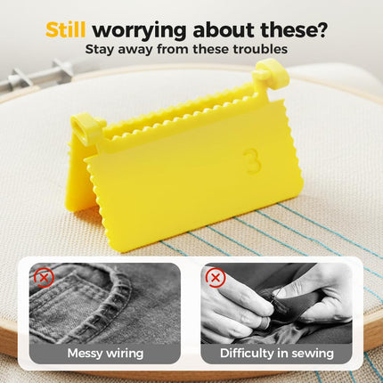 4Pcs Clip-On Sewing Edge Guide, Hand Edge Stitch Lock and Sewing Gauge for Even Stitches, Quilting Templates with 3mm, 4mm Spacing (Set)