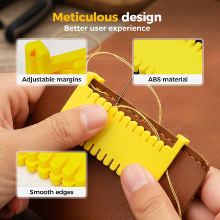 4Pcs Clip-On Sewing Edge Guide, Hand Edge Stitch Lock and Sewing Gauge for Even Stitches, Quilting Templates with 3mm, 4mm Spacing (Set)