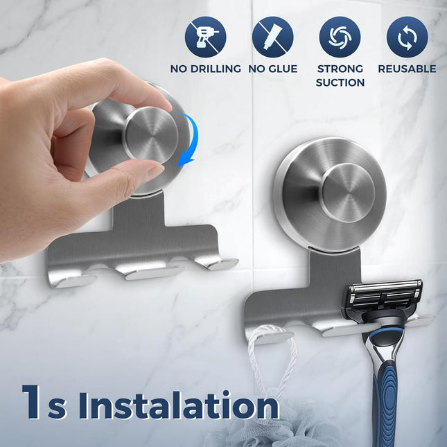 Suction Cup Razor Holder for Shower Heavy-Duty 7KG Suction Hooks for Razor Towel Loofah Removable (Brhed – product detail