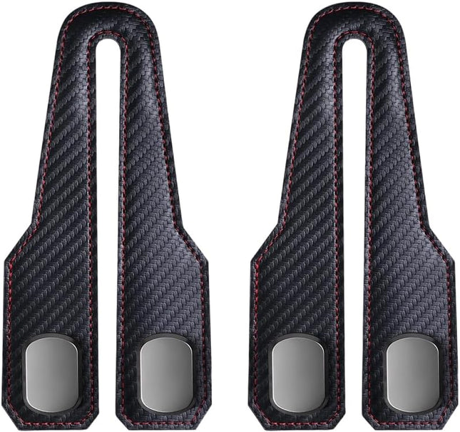 Car Seat Back Double Hook Universal Premium Stitched Leather and Aluminum-Magnesium Alloy Double Car