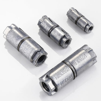 (25 pcs) 1/4x1-1/4 Outer diameter1/2 Double Expansion Anchor, Zinc Plated Double Expansion Shield Anchors, Double Expansion Shields,for Masonry, Concrete, Brick or Block