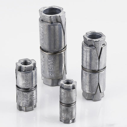(25 pcs) 1/4x1-1/4 Outer diameter1/2 Double Expansion Anchor, Zinc Plated Double Expansion Shield Anchors, Double Expansion Shields,for Masonry, Concrete, Brick or Block