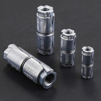 (25 pcs) 1/4x1-1/4 Outer diameter1/2 Double Expansion Anchor, Zinc Plated Double Expansion Shield Anchors, Double Expansion Shields,for Masonry, Concrete, Brick or Block