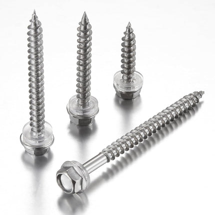 (200Pcs)#10x1-1/4 Self-Tapping Screws for Wood 410 Stainless Steel Hexagon Head Quick Tapping