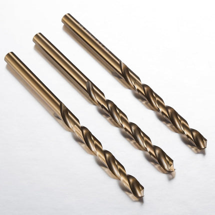 3/16" Cobalt Drill Bit(10Pcs), M35 HSS Metal Drill Bit Set forwood, Hard Metal, Stainless Steel, Cobalt Steel M35 Jobber Length Twist Drill Bits