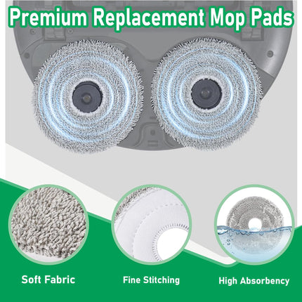 12 Pack Replacement Mop Pads for Dreame L40 Ultra/X40 Ultra/X50 Ultra/L50 Ultra/L10S Ultra/ L10s Pro Ultra Heat/L10S Ultra Gen2/L40S Ultra/X30 Ultra/L10 Ultra Robot Vacuum, Washable Replacement Pads