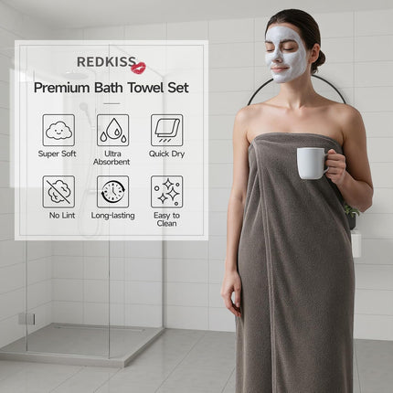 6 Piece Brown Bath Towels Set – 100% Cotton Towels Set for Bathroom, Hotel Collection | 700 GSM, Absorbent & Quick-Dry Towel Sets with 2 Bath Towels, 2 Hand Towels, 2 Washcloths, Brown Towels
