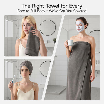 6 Piece Brown Bath Towels Set – 100% Cotton Towels Set for Bathroom, Hotel Collection | 700 GSM, Absorbent & Quick-Dry Towel Sets with 2 Bath Towels, 2 Hand Towels, 2 Washcloths, Brown Towels