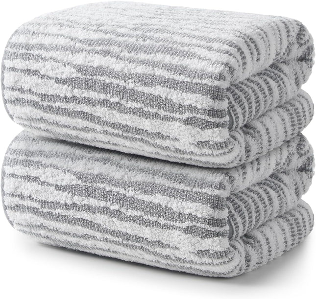 2 Pack Bath Towels 29 x 59 Inches 550 GSM Oversized Bath Sheets 100 Percent V1258-DP02-F-495