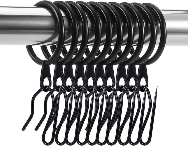 60 Pieces Metal Drapery Curtain Rings Curtain Hanging Rings and 60 Pieces Metal Curtain Drapery Pin