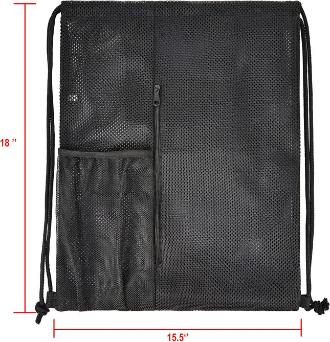 Heavy Duty Mesh Drawstring bag for Soccer Ball Beach Toys -Drawstring Backpack Sports Gym Bag – product detail