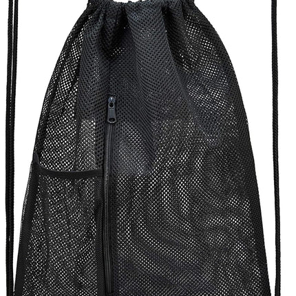 Heavy Duty Mesh Drawstring bag for Soccer Ball，Beach Toys -Drawstring Backpack Sports Gym Bag