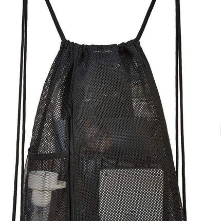 Heavy Duty Mesh Drawstring bag for Soccer Ball，Beach Toys -Drawstring Backpack Sports Gym Bag