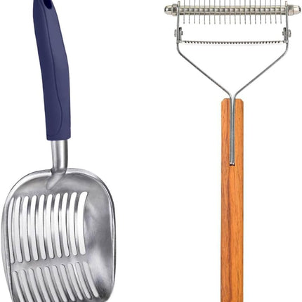 Litter Shovel & Dual-Sided Pet Grooming Comb Set